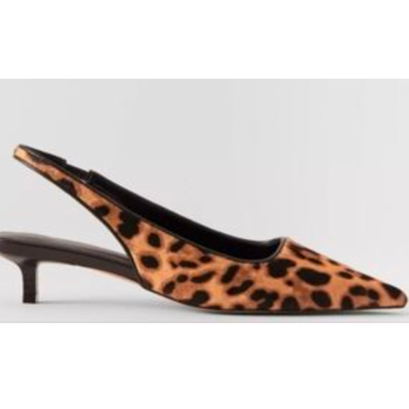 Ann Taylor Shoes - NWOB Ann Taylor Leopard Calf Hair Slingback Kitten Heel Pumps 6